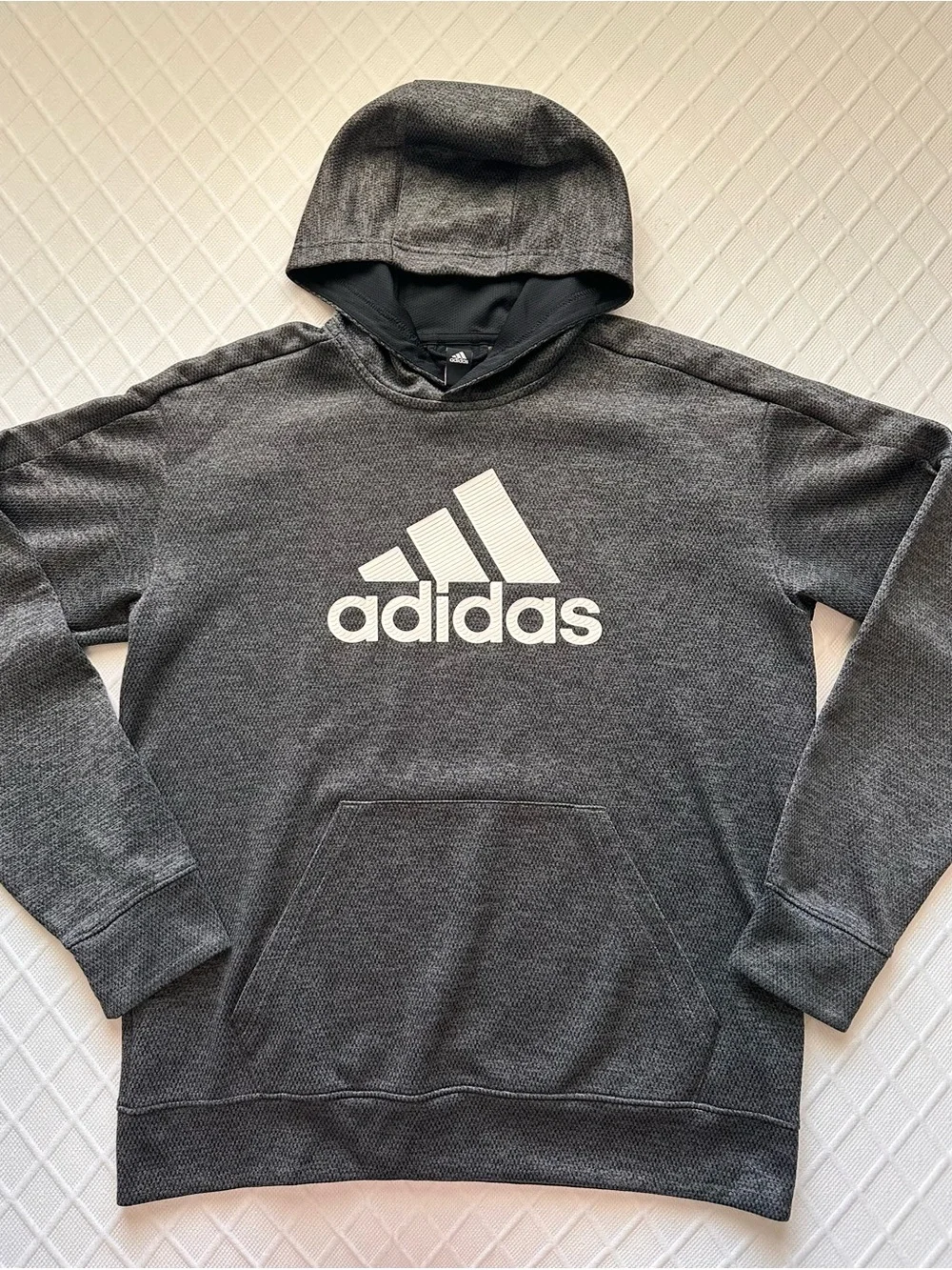 adidas Men’s Charcoal Gray Hoodie with White Logo